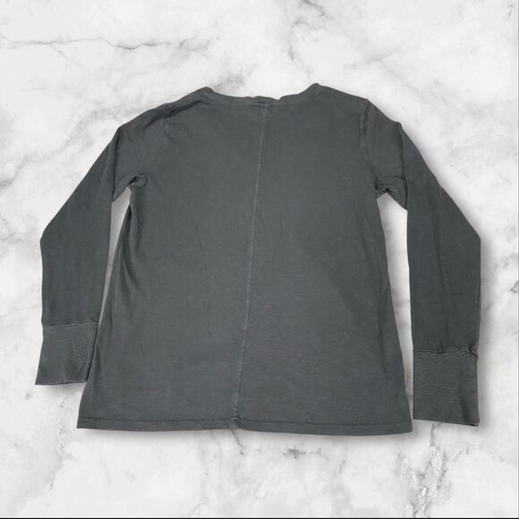 American Giant Premium Slub Tee Womens Large Black V-Neck Long Sleeve Top Preppy - Picture 12 of 16